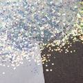Glitter - Orange to green iridescent square .025