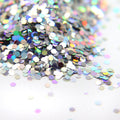 Glitter - Silver Holographic hex .062